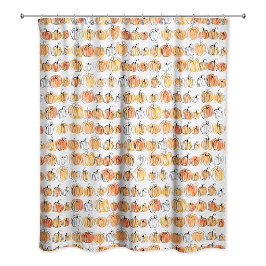 Watercolor Pumpkins Shower Curtain